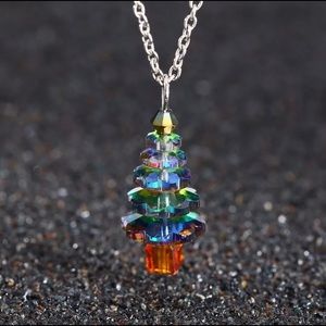 Christmas Tree Fashion Gem Necklace Gift Holidays
